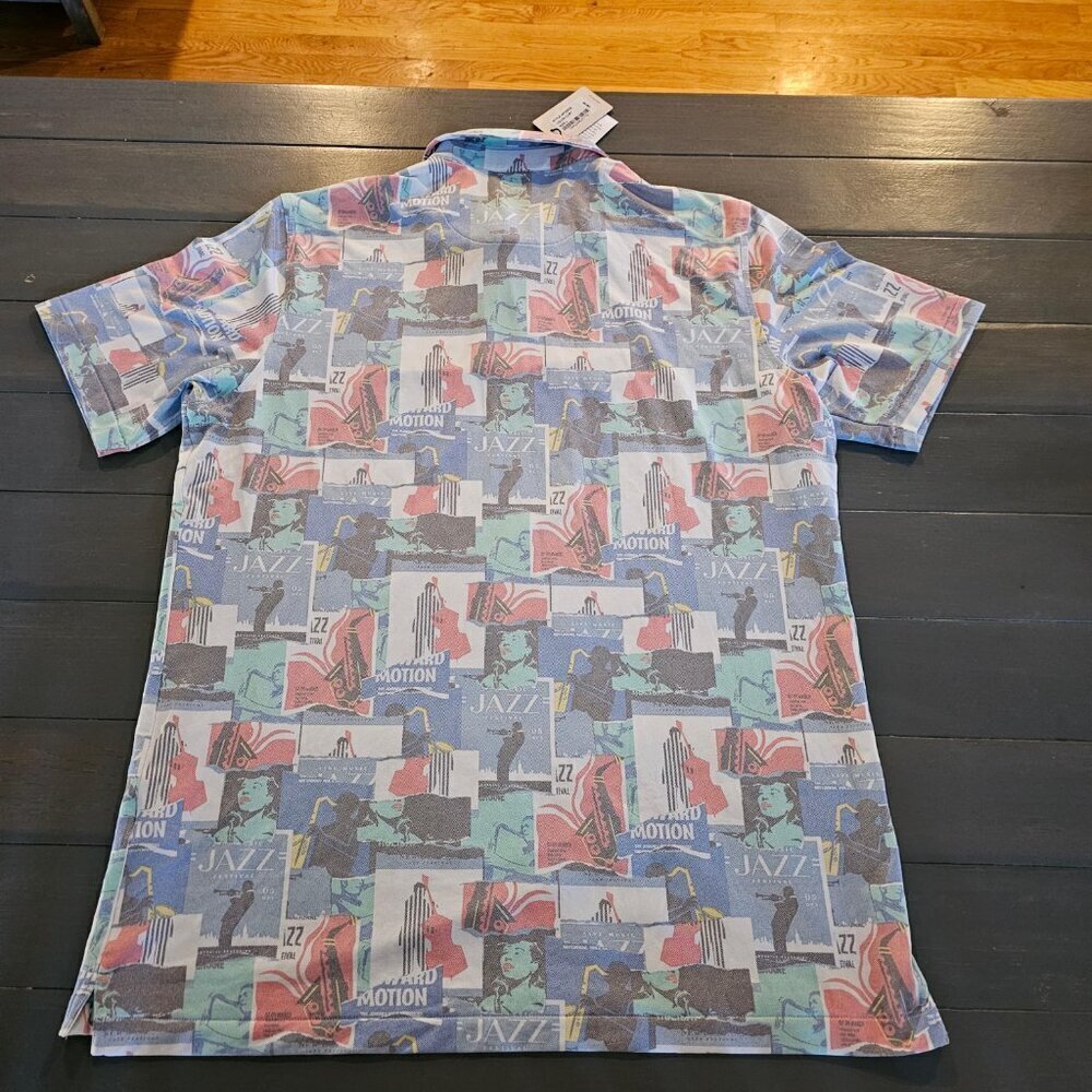 NWT Peter Millar Men'S Crown Crafted Jazz Print Musical Polo Shirt Size XL - Picture 2 of 8